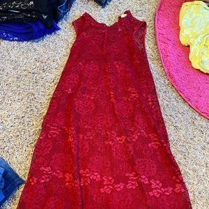 Red lace dress